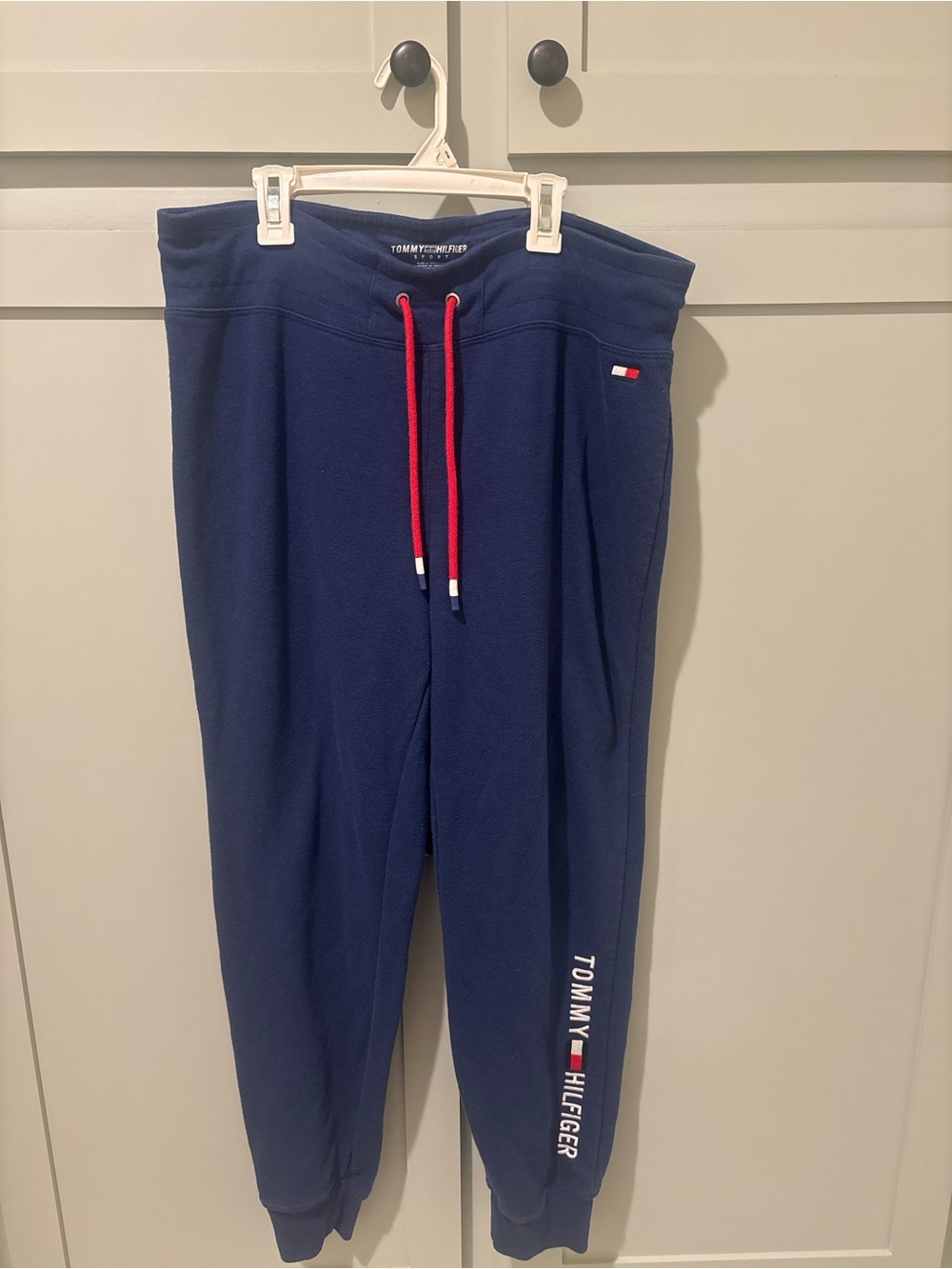 Tommy Hilfiger Navy Joggers with Red Drawcords
